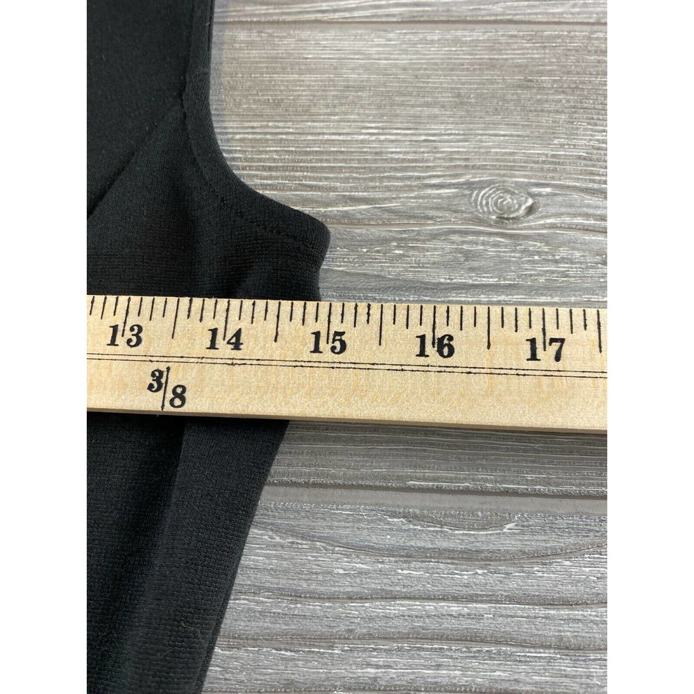 Gap Dress Size 0 Fit & Flare Pleated Stretch Black Sleeveless Round Neck Zipper - Picture 7 of 9